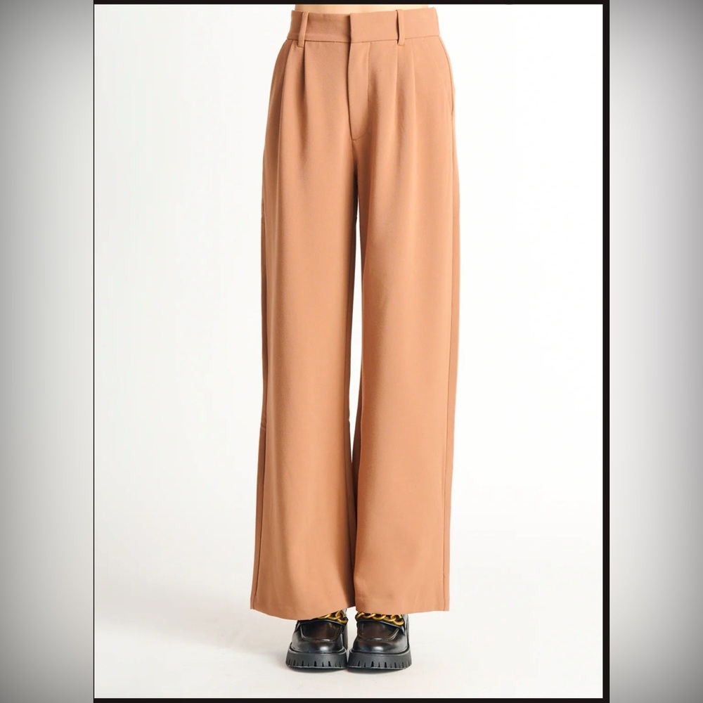 Dex Camel Wide Leg Trousers